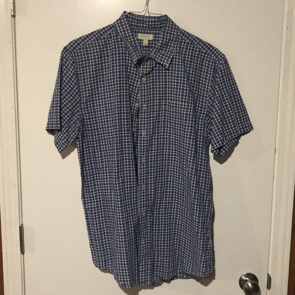 LT Blue Plaid Sonoma Button Up Shirt